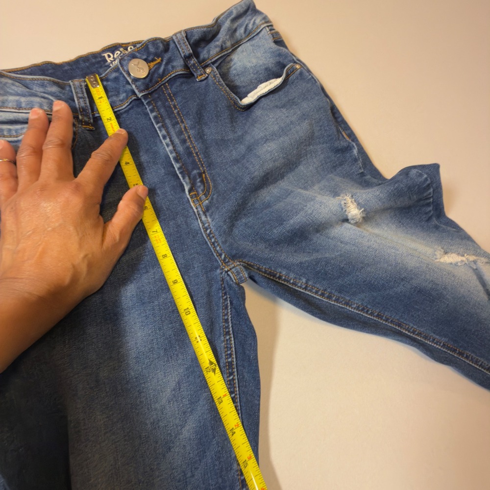 Resfeber Los Angeles Distressed Skinny Jeans Medium Wash Frayed Hem Womens - Picture 12 of 13